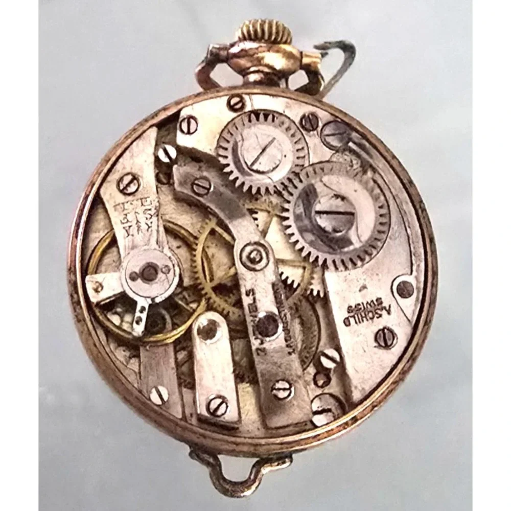 Antique A Schild Swiss Pocket Watch Gold Filled G Ducommun Case 1915 Non Running